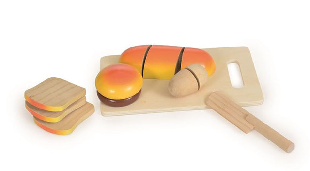 Drewniany zestaw do chleba. 50x12x4cm. 3+