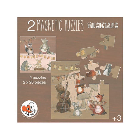 Muzycy z magnetycznymi łamigłówkami firmy Egmont. 17