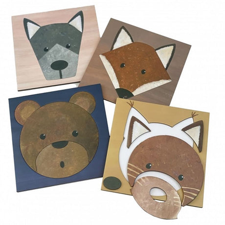 4 puzzle zwierzęta leśne 3+ 23x23x4 cm