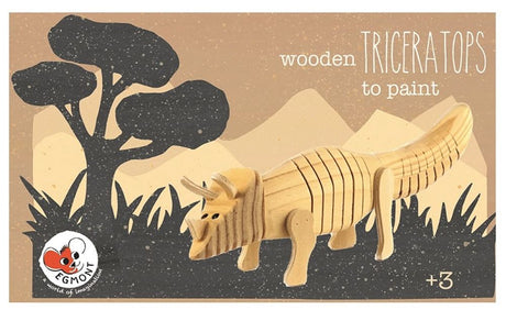 Drewniany triceratops do malowania. 22x7x5