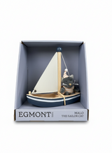 Egmont Malo, kot w łódce. 18x18x8