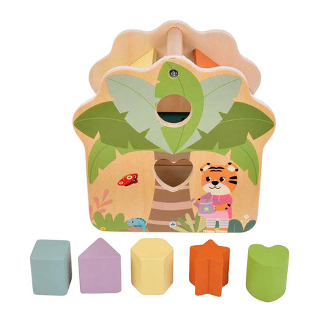 Mała stopa - drewniany sortownik kształtów Jungle Friends fsc