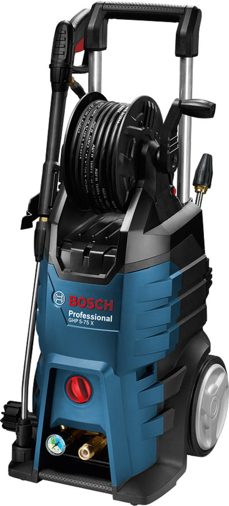 Bosch professional ghp 5-75 x – myjka wysokociśnieniowa – w zestawie pistolet, regulowana lanca natryskowa 3 w 1, kabel o długości 5 m, wąż wysokociśnieniowy wzmocniony gumą i stalą o długości 10 m oraz lanca obrotowa