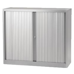 Szafka z drzwiami rolowanymi niska stal 100x43x103cm srebrna 1 półka
