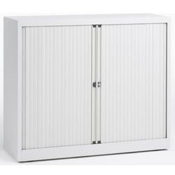 Szafka z drzwiami rolowanymi niska stal 100x43x103cm biała 1 półka