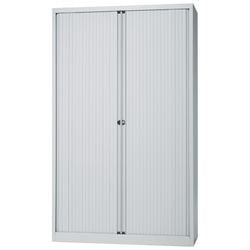 Szafka z drzwiami rolowanymi, wysoka stal 100x43x198cm jasnoszara 4 półki