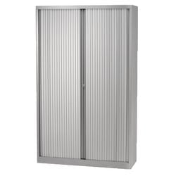 Szafka z drzwiami rolowanymi wysoka stal 100x43x198cm srebrna 4 półki