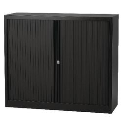 Szafka z drzwiami rolowanymi niska bisley stal 120x43x103cm czarna 1 półka