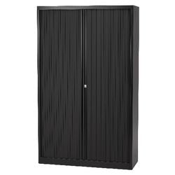 Szafka z drzwiami rolowanymi wysoka stal 120x43x198cm czarna 4 półki