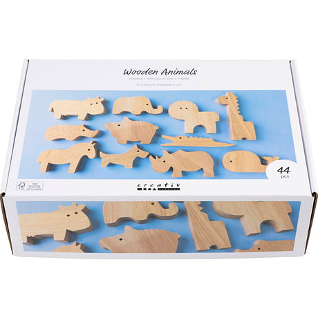 Firma Creativ https: www.cchobby.nl drewniane-zwierzęta-farm-and-safari-h-3-14-5-cm-thickness-2-cm-44-piece-1-box