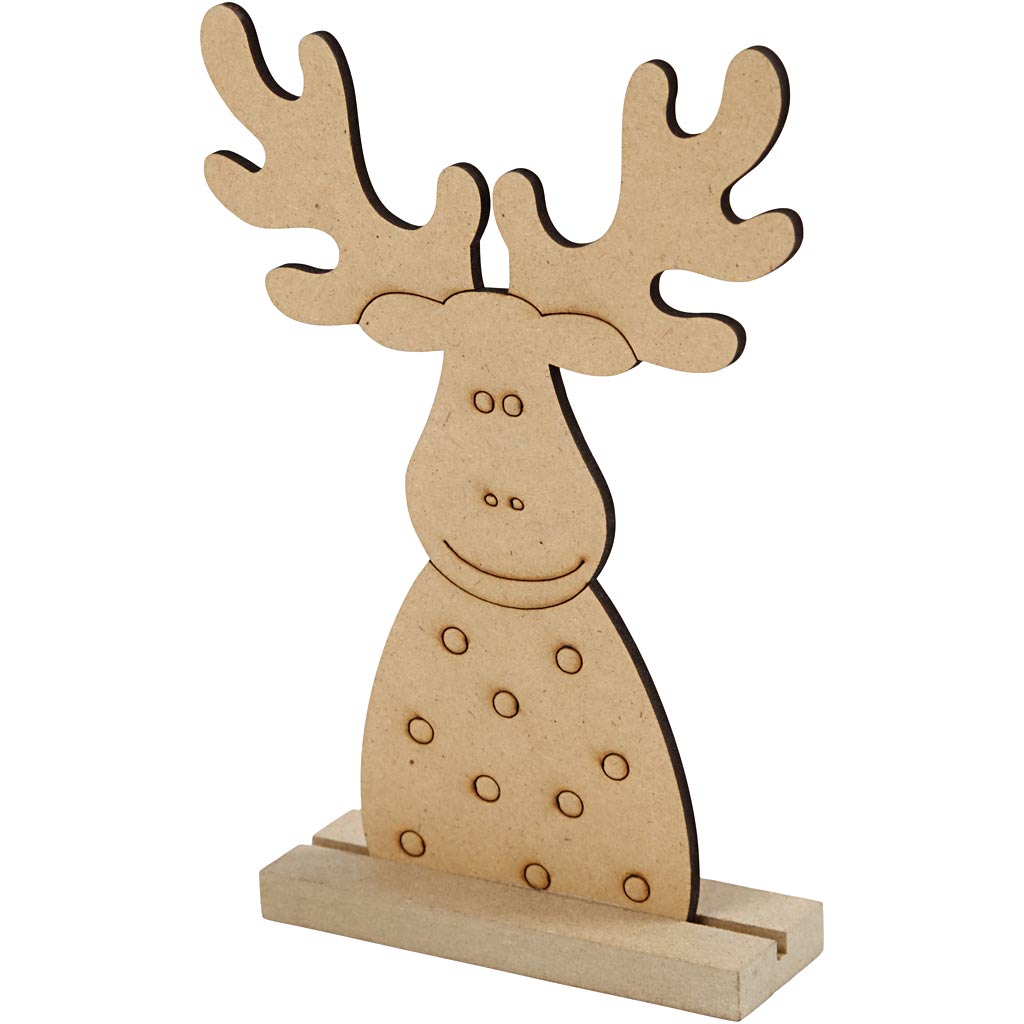 Firma Creativ https: www.cchobby.nl Figurka świąteczna-renifer-wys.-15-cm-gł.3-cm-szer.11-cm-grubość-3-mm-1-szt.