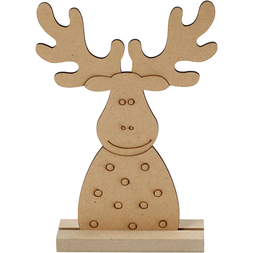 Firma Creativ https: www.cchobby.nl Figurka świąteczna-renifer-wys.-15-cm-gł.3-cm-szer.11-cm-grubość-3-mm-1-szt.