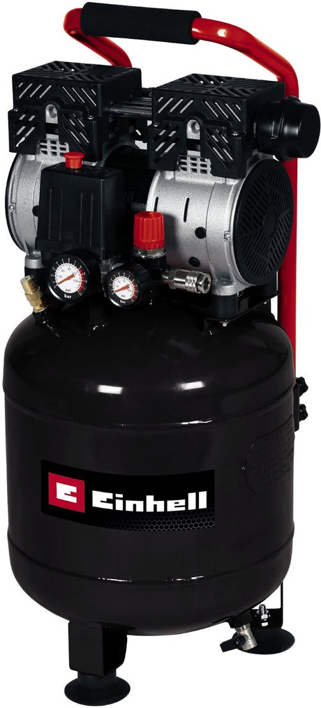 Kompresor elektryczny Einhell te-ac 24 cichy - 750 w - 8 bar - zbiornik 24 l - wydajność ssania: 135 l min - 57 db (cichszy niż zwykłe kompresory) - bezolejowy