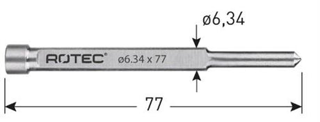 Trzpień centrujący Rotec ø6,34mm l=77mm