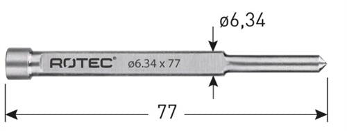 Trzpień centrujący Rotec ø6,34mm l=77mm