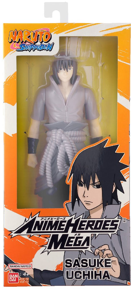 Bandai - bohaterowie anime - naruto Shippuden - bohaterowie anime mega 30 cm figurka - sasuke uchiha - duża figurka - figurka manga - oficjalnie licencjonowana naruto - zabawki dla dzieci 4+ - 38152