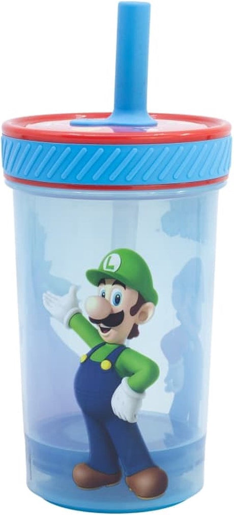 Kubek plastikowy Stor Super Mario z zabezpieczeniem przed wywróceniem i silikonową słomką