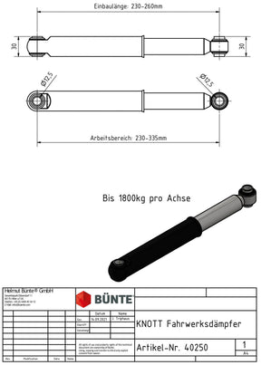 Amortyzator osi Bünte Amortyzator typu knott.