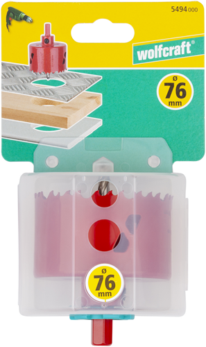 Wolfcraft - otwornica 76mm - wiertarka do otworów bim 76 mm - otwornica - 5494000