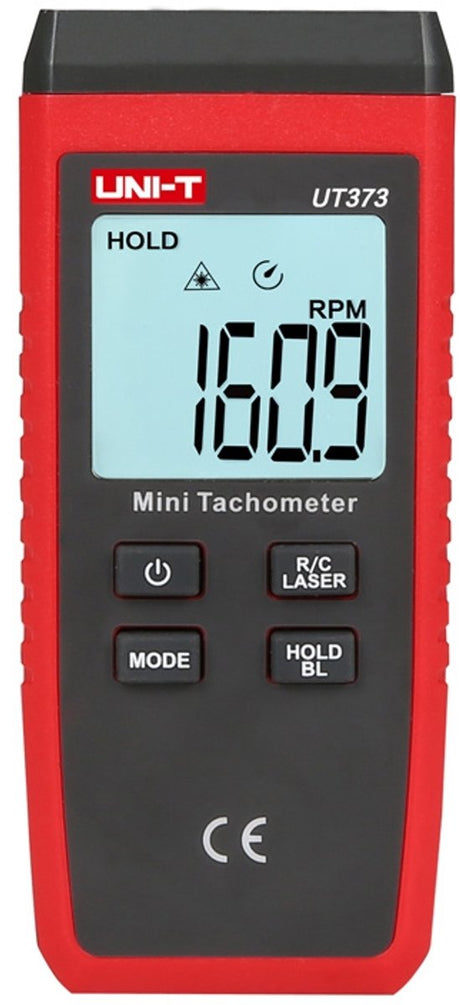 Tachometr laserowy Uni-t UT373 – cyfrowy obrotomierz 2,5–99 999 obr./min – dokładny mini licznik obrotów z min. maks. średnią + przytrzymanie