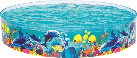Basen Bestway o wymiarach 2,44 m x 46 cm fill 'n fun odyssey, przezroczysty, przezroczysty, z nadrukiem morskim. ok. 2000 litrów