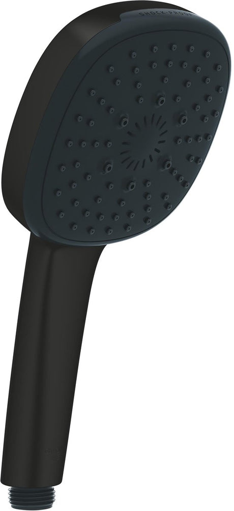 Grohe Vitalio Comfort 110 - główka prysznicowa - zaokrąglona kwadratowa głowica prysznicowa 110 mm - 3 rodzaje strumienia - oszczędzanie wody - czarny mat