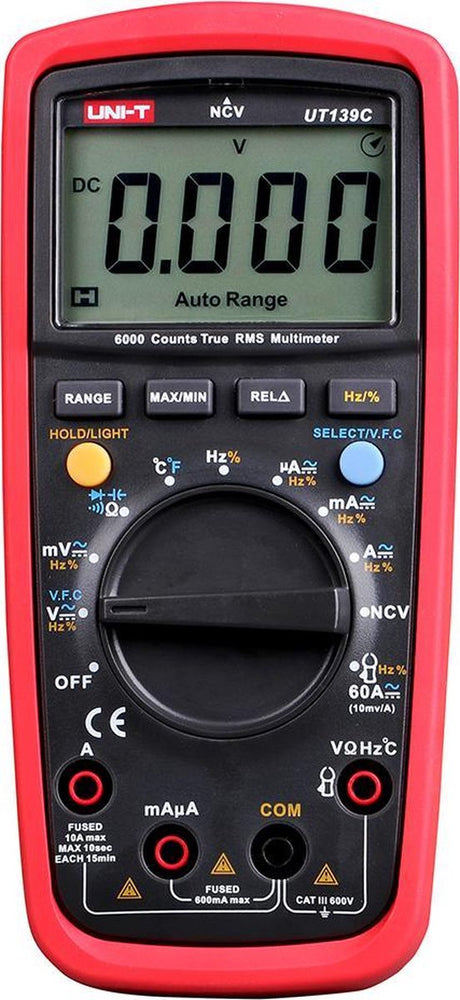 Uni-t multimeter ut139c - true rms en temperatuurmeting
