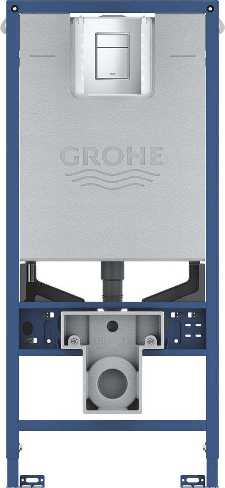 Grohe Rapid SLX Zestaw instalacyjny 3 w 1 - spłuczka podtynkowa 1,13 m do toalety naściennej - z płytą sterującą skate cosmopolitan, zlewem uniwersalnym, płytką sterującą, menadżerem przepływu, uchwytami ściennymi i gniazdkiem - 39603000
