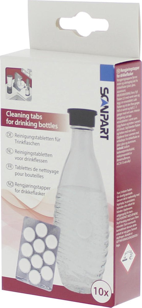 Scanpart tabletki czyszczące do butelek do picia - odpowiednie do plastikowych szklanych butelek aluminiowych - 10 sztuk