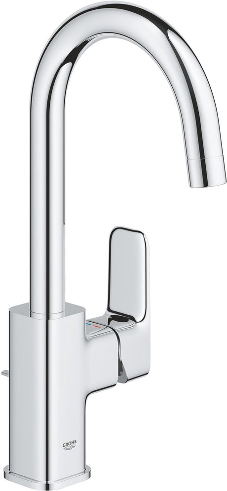 Grohe dice Bateria umywalkowa w rozmiarze L - z korkiem - oszczędność energii (es) - obrotowa wylewka - chrom