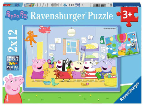Puzzle Ravensburger Świnka Peppa - dwie układanki - 12 elementów - puzzle dla dzieci
