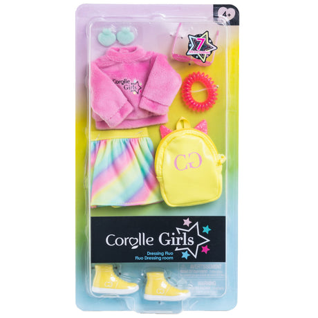 Corolle girls - zestaw fluorescencyjnych ubranek dla lalek do garderoby