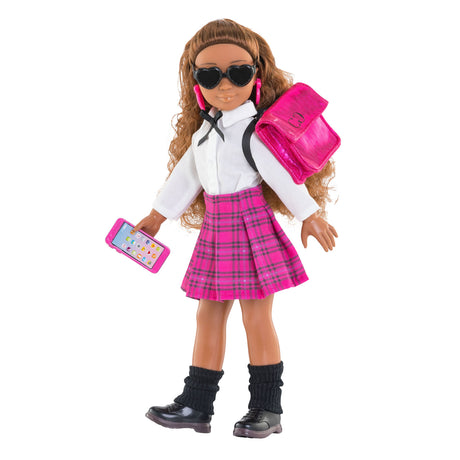 Ubrania dla lalek angielskiej studentki Corolle dla dziewczynek - zestaw modnych akcesoriów 28 cm.