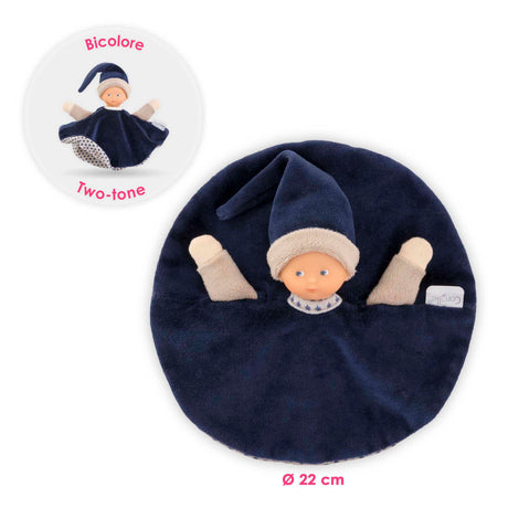 Chusteczka Corolle - granatowa chusteczka niemowlęca 17cm - miękka zabawka.
