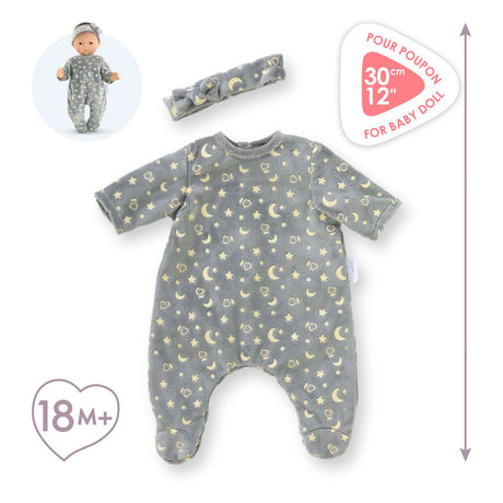 Piżama i opaska dla lalki Corolle 30cm - świecące w ciemności