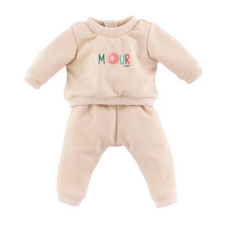 Dres dla lalek Corolle beżowy dla lalki baby 30 cm na rzep.