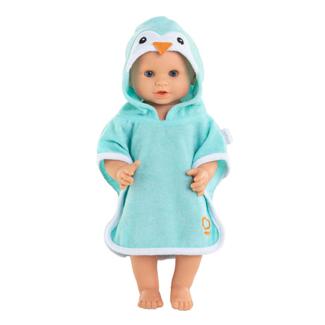 Peleryna do kąpieli Corolle Baby Doll Pingwin 36 cm - akcesoria dla lalek niebieskie.