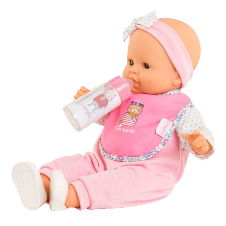 Śliniaczek Corolle i magiczna butelka na mleko dla lalki Baby