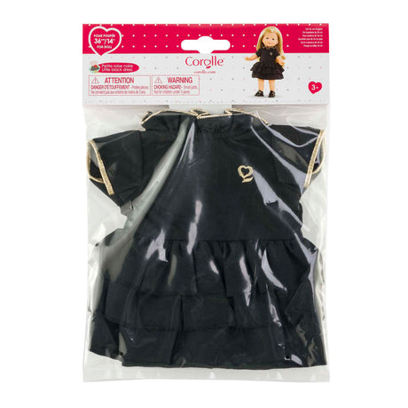Czarna sukienka Corolle dla lalki baby, 36cm
