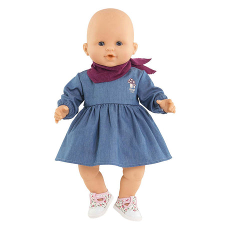 Sukienka jeansowa dla lalki Corolle z szalikiem - ubranka dla lalki 36cm denim.