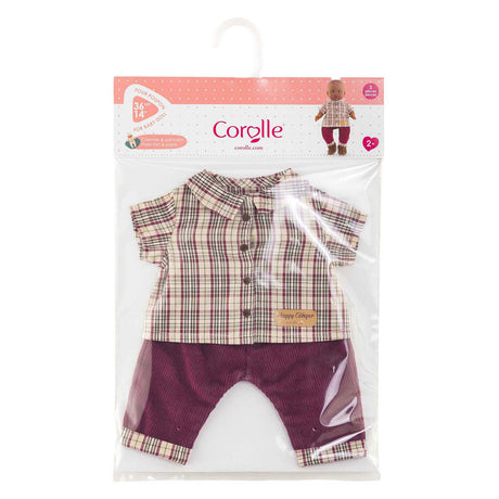 Koszula w kratę Corolle ze spodniami mały odkrywca - 36cm