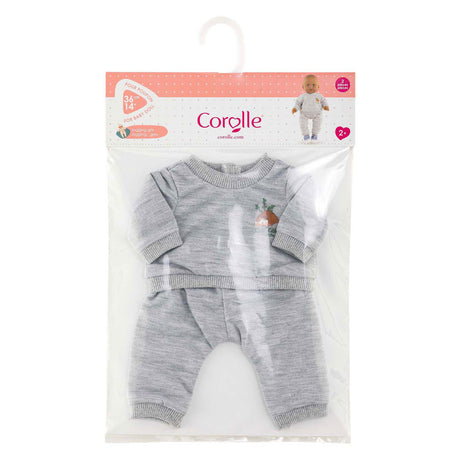 Kostium dla lalki Corolle do biegania szary 36 cm - miękkie ubranko dla lalki.