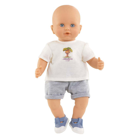 Koszulka i spodenki dla lalki Corolle Baby Doll 36 cm szare.