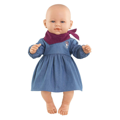Sukienka dla lalki Corolle jeansowa z szalikiem dla lalki baby 42cm - ubranka dla lalek.