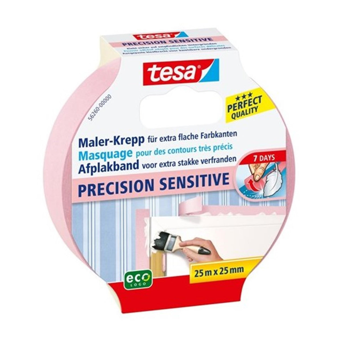 Tesa Easy Cover Perfect+ uzupełnienie m - folia malarska 2w1 z taśmą malarską z papieru washi - do maskowania i maskowania podczas prac malarskich - 17 m x 2,60 m