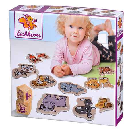Drewniane puzzle ze zwierzętami Eichhorn, 16 elementów.