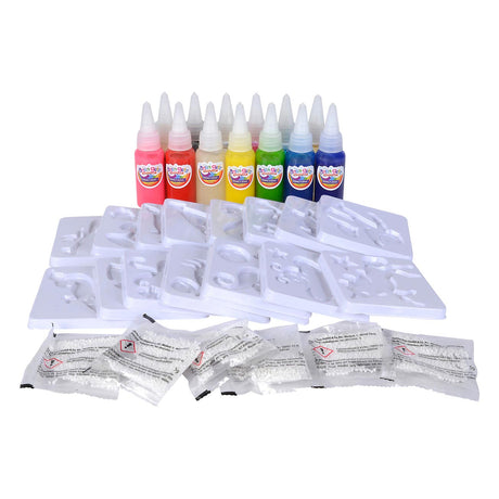 Zestaw kolosalny Simba Aqua Gelz, 13 butelek kolorowego żelu po 30 ml, 16 foremek, 6x dodatek, od 8 lat - pakiet hobby