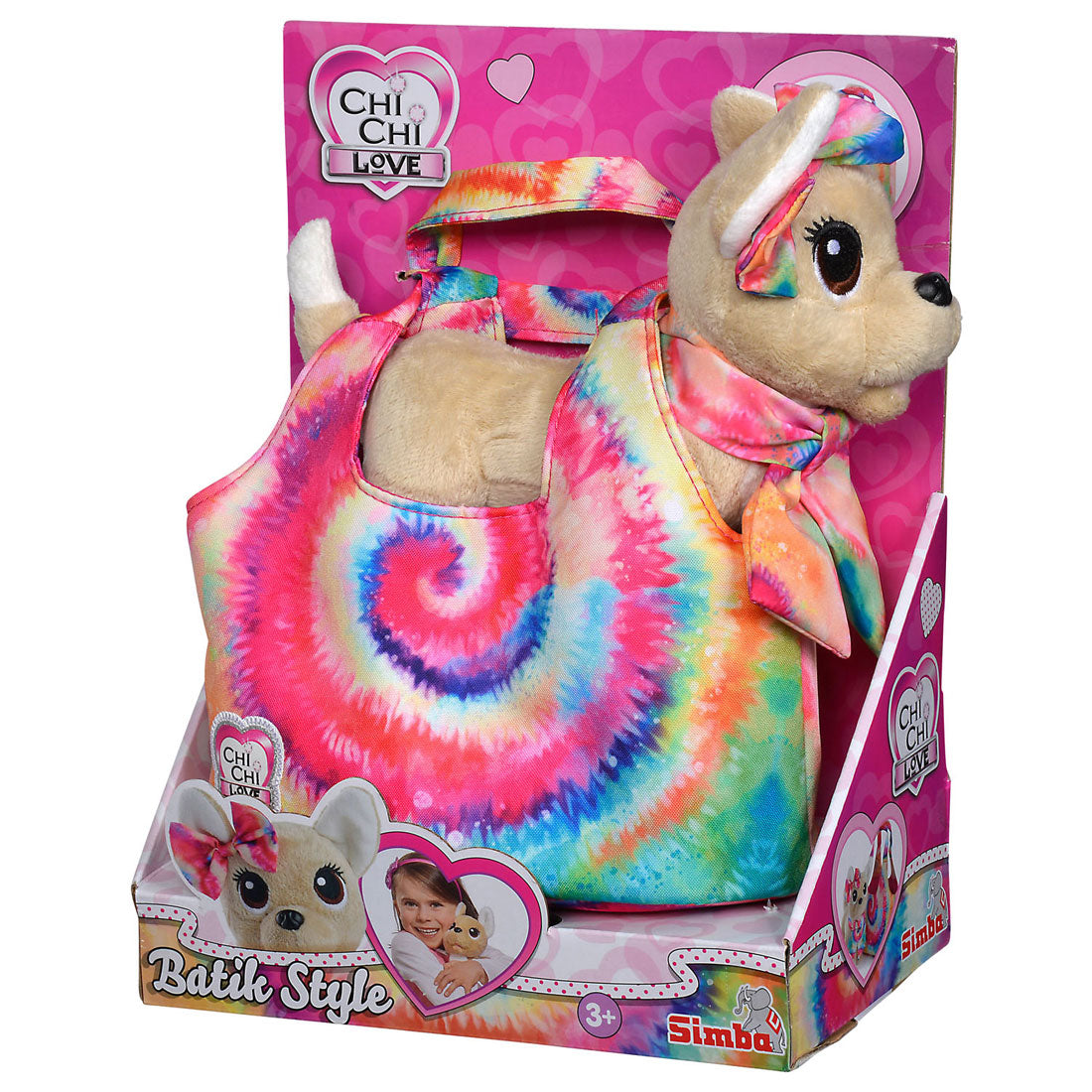 Pluszowy szczeniak Simba Chi Chi Love w torbie w stylu batiku