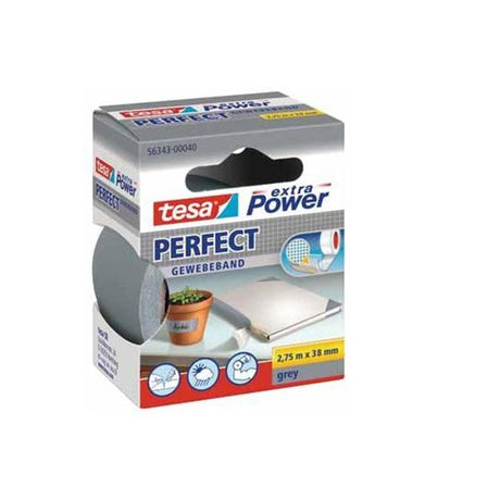 Tesa Perfect 56343-00040-03 taśma tekstylna Extra Power szara (dł. x szer. x wys.) 2,75 m x 38 mm x 2,75 m 1 szt.