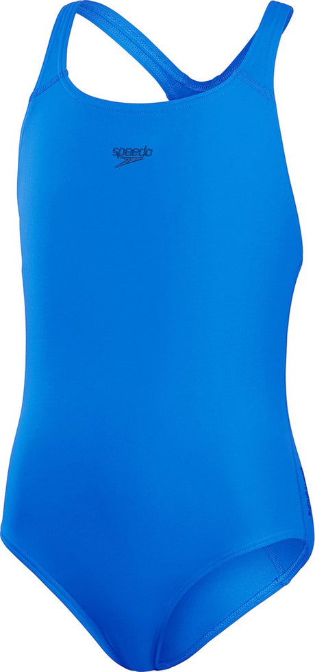 Strój kąpielowy dla dziewcząt Speedo Endurance+ medalista - odporny na blaknięcie strój kąpielowy dla dziewcząt - strój kąpielowy dla dziewcząt odporny na chlor - sportowy strój kąpielowy dla dzieci z plecami medalisty - niebieski - rozmiar 164